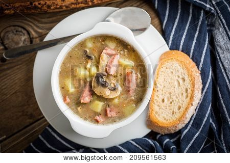 The Sour Soup Made Of Rye Flour.