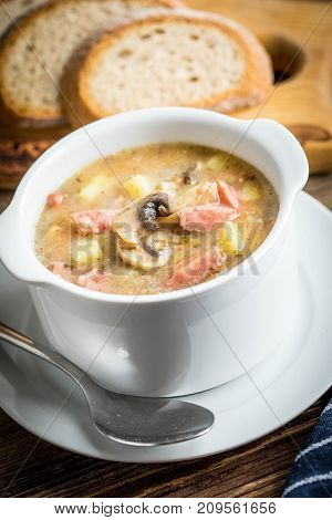 The Sour Soup Made Of Rye Flour.