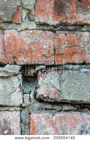 Brick wall texture red and brown colored as background.