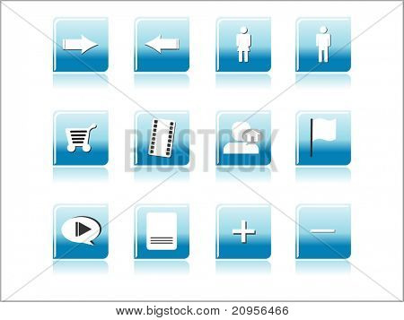 achtergrond met set van glanzende pictogrammen, afbeelding