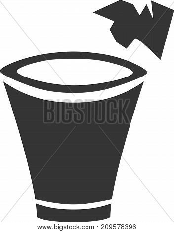 Trash Can Throw Away Creative Vector Icon Shape. Sign for Scrap Paper Dump. Home and Office Waste Bin. Small Crumpled Paper Thrown. Scratch Writings and Recycle. Cartoon Cutout Rim and Base. Junk Bucket.