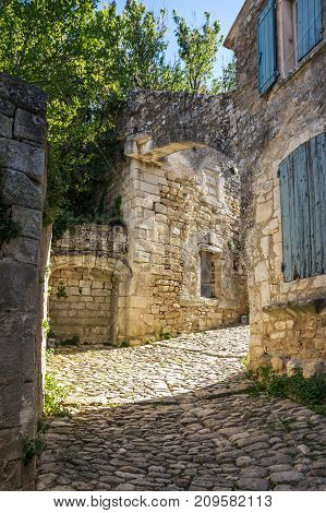 Street of town Oppede-le-Vieux in Provence France
