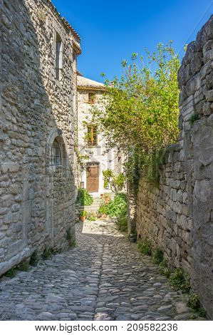 Street of town Oppede-le-Vieux in Provence France
