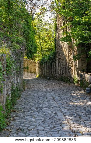 Street of town Oppede-le-Vieux in Provence France
