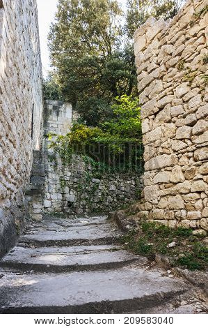 Street of town Oppede-le-Vieux in Provence France