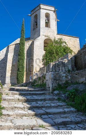 Old Church of Notre-Dame-Dalidon in Oppede-le-Vieux France