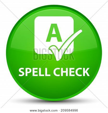 Spell Check Special Green Round Button