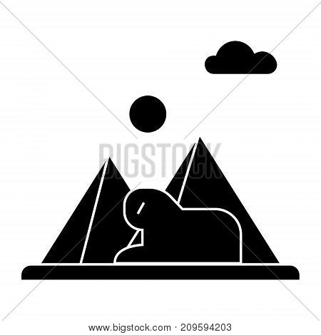 pyramids, egypt  icon, vector illustration, black sign on isolated background
