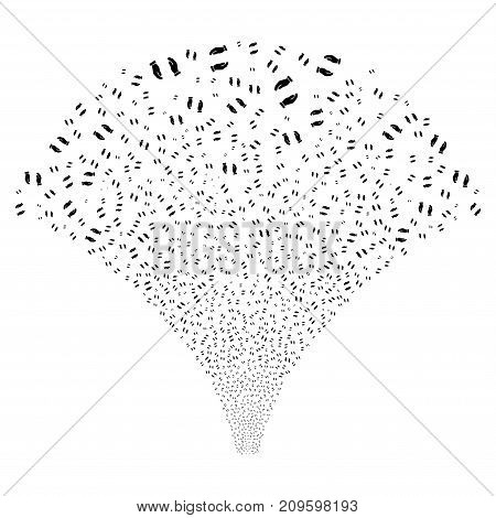 Fountain of care hands icons. Vector illustration style is flat black iconic symbols on a white background. Object source constructed from scattered design elements.