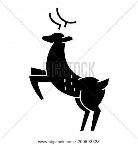 deer  icon, vector illustration, black sign on isolated background