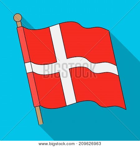 Flag, single icon in flat style.Flag, vector symbol stock illustration .