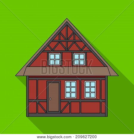 House, single icon in flat style.House, vector symbol stock illustration .