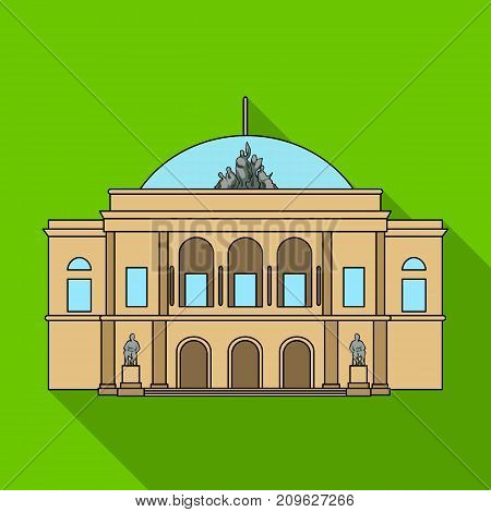 Building, single icon in flat style.Building vector symbol stock illustration .