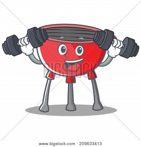 Fitness Barbecue Grill Cartoon Character Vector Illustration