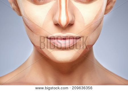 Half Face Of Woman With Contouring
