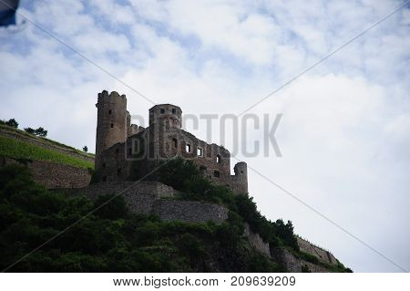 Historic Medeaval Castle in Central Western Germany along the Rhine River.