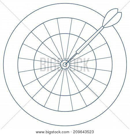Cute Vector Illustration Of Target And Arrow For The Darts. Sports Theme.