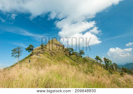 travel & hiking at Khao Chang Puak - Thong Pha Phum National Park's highest peak Kanchanaburi in Thailand