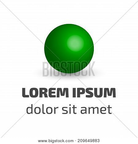 Shpere logo or icon design with shadow on white