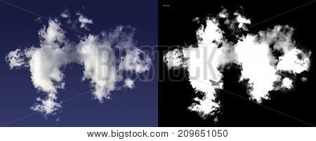 White cloud with alpha channel. Cut mask