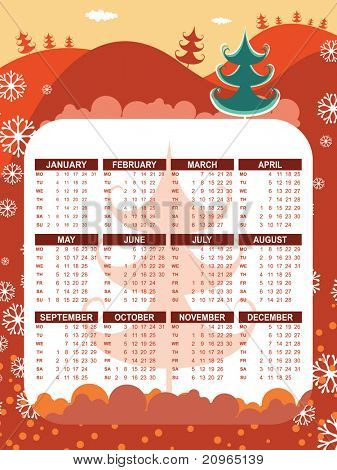Vektor-Illustration der Kalender für neue Jahr 2011