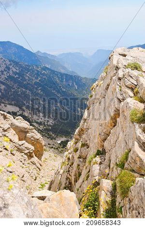 Olympus mountain range at summer in Greece.