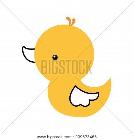 cute rubber duck toy bathroom kid vector illustration
