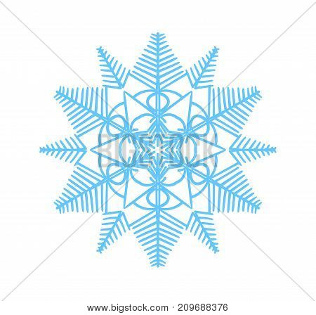 Snowflake vector illustration. Winter simbol. Snow icon blue