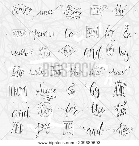 Collection Of Hand Sketched Ampersands And Catchwords For Your Design