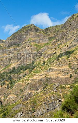 View to the south from the pass Boca da Encumeada in Madeira