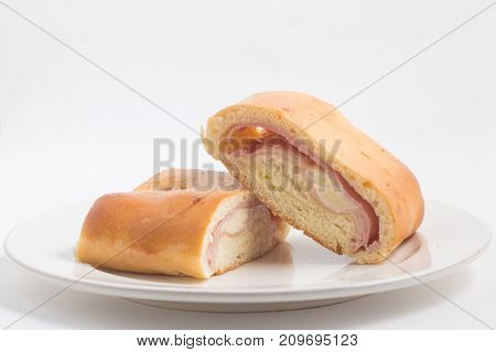 Salgado. Brazilian Snack With Cheese And Ham
