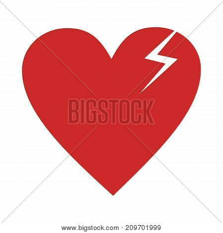 Broken heart icon. Vector simple illustration of broken heart icon isolated on white background
