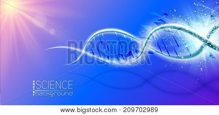 DNA structure molecule, hemical medical science vector illustration. Science background.