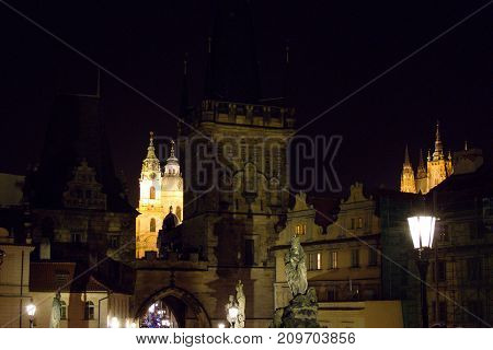 Night Picture Of Prague City Center