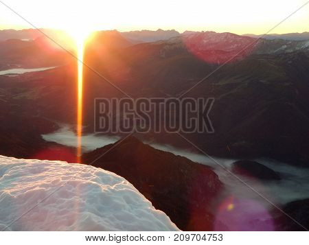 Sunrise View Form The Summit Of Grosser Priel