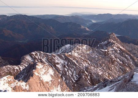 Sunrise View Form The Summit Of Grosser Priel