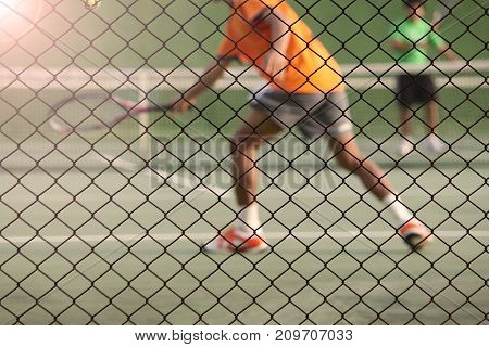 Tennis players playing in one match  day.