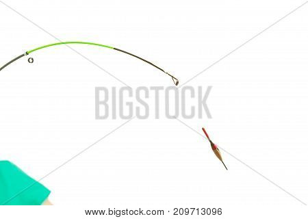 Person Holding Fishing Rod, Spinning Equipment.