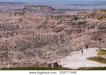 Scenic overlook of Mountain desert Canyon in the Badlands