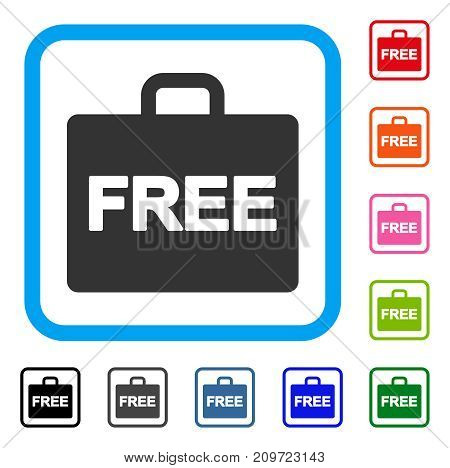 Free Accounting Case icon. Flat gray pictogram symbol inside a light blue rounded square. Black, gray, green, blue, red, orange color versions of Free Accounting Case vector.