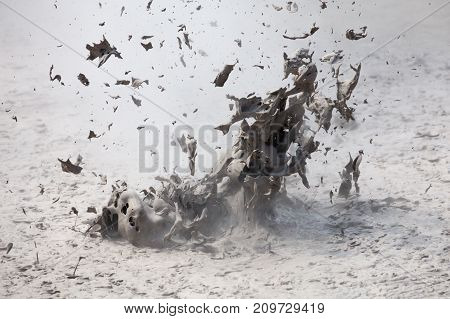 An exploding hot mud pool in Wai-O-Tapu Thermal Wonderland near Rotorua, North Island of New Zealand.