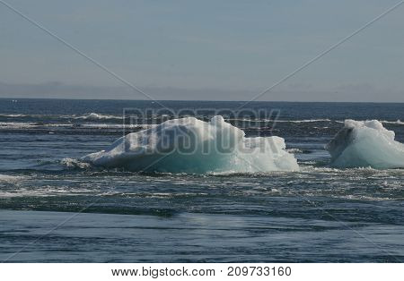 Beautiful iceburg in Iceland in the waters of a lagoon