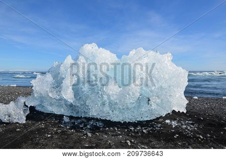 Stunning close up photo of a iceberg in Iceland