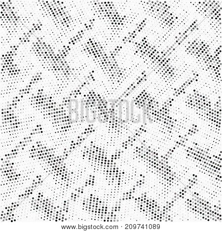 Vector radial halftone black background pattern on white. Abstract vector black and white dotted halftone background. Dot pattern
