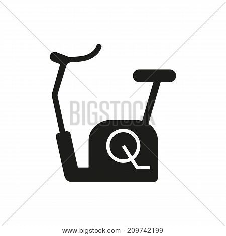 Simple icon of exercise bike. Sport equipment, fitness, gym. Sporting goods concept. Can be used for topics like sport, leisure, health