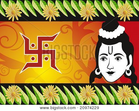 bellissimo sfondo per la celebrazione di ramnavami, illustrazione vettoriale