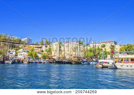 Harbor in old town Kaleici - Antalya Turkey.