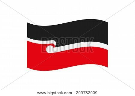 Vector illustration of the national flag of Maori that is also known as Tino rangatiratanga on white background.