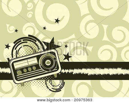 abstrakte Muster Hintergrund mit retro audio Tape recorder