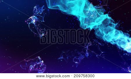 Nebula in Space Particular Scene 3d illustration